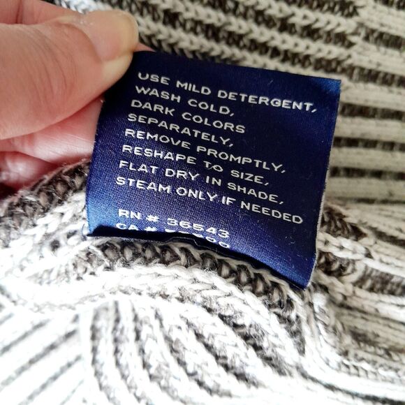 BASS Beige Brown 1/4 Zip Mock Neck Sweater Cotton Blend Contemporary Sz: L - Picture 7 of 8